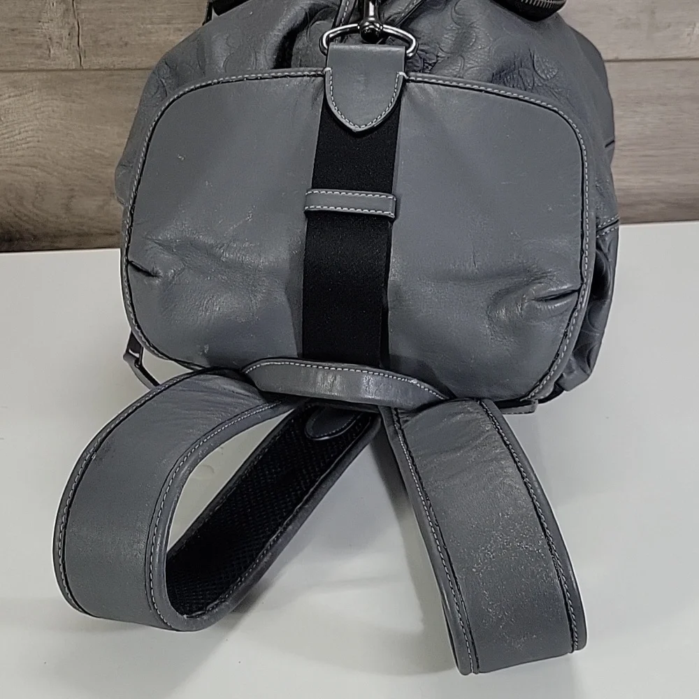 Coach Sullivan Signature Gray Leather Backpack Rucksack C9868